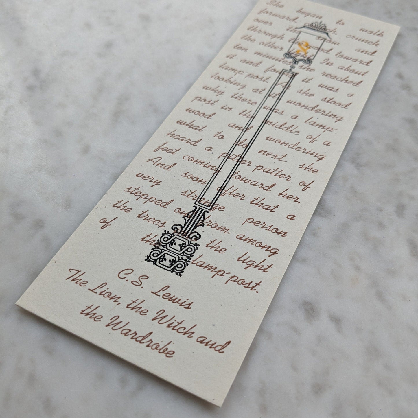 The Lion, the Witch and the Wardrobe Lamp-post  Letterpress Bookmark