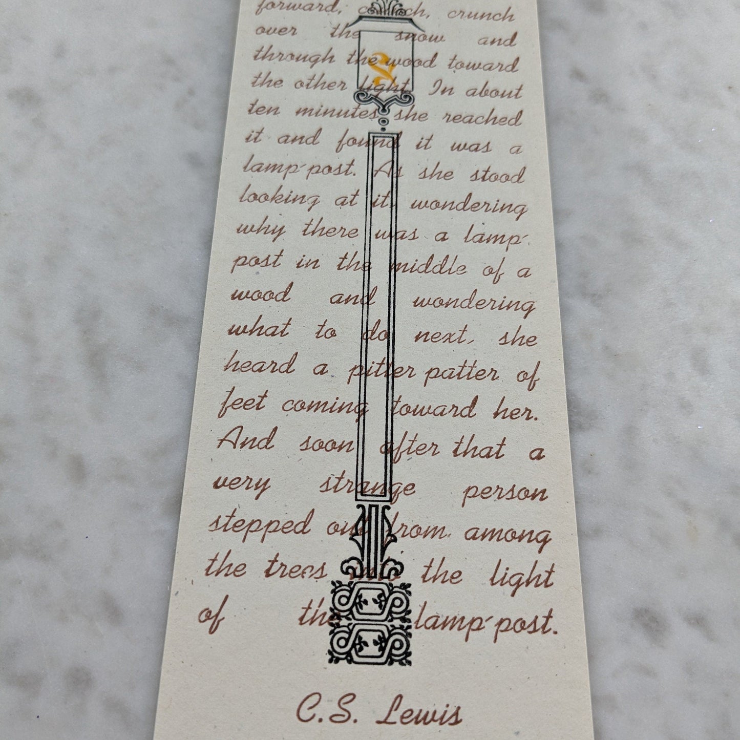 The Lion, the Witch and the Wardrobe Lamp-post  Letterpress Bookmark