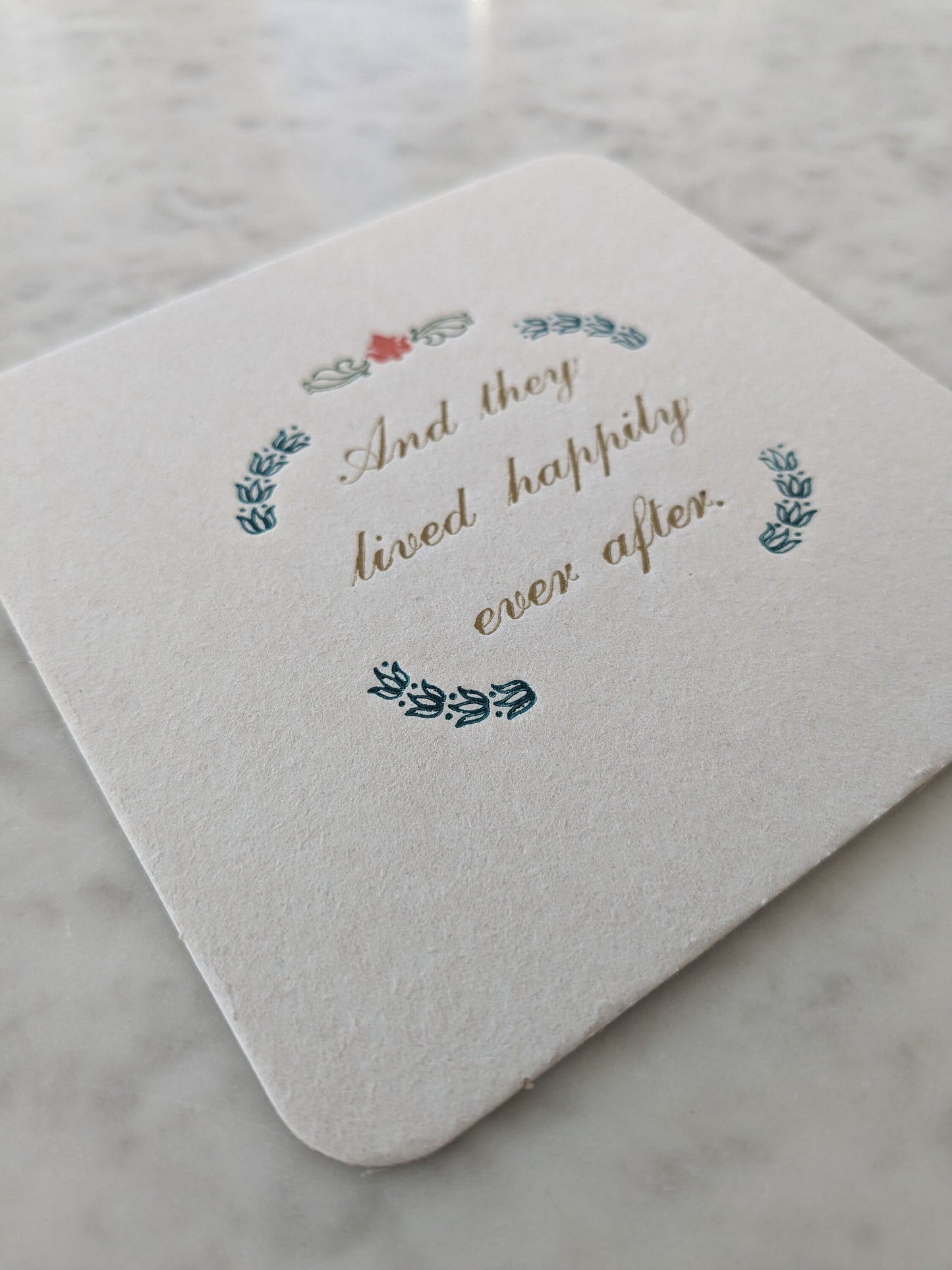 Happily Ever After Letterpress Coasters