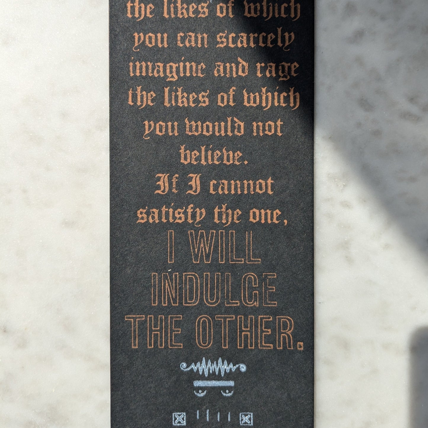 Frankenstein Quote Letterpress Bookmark