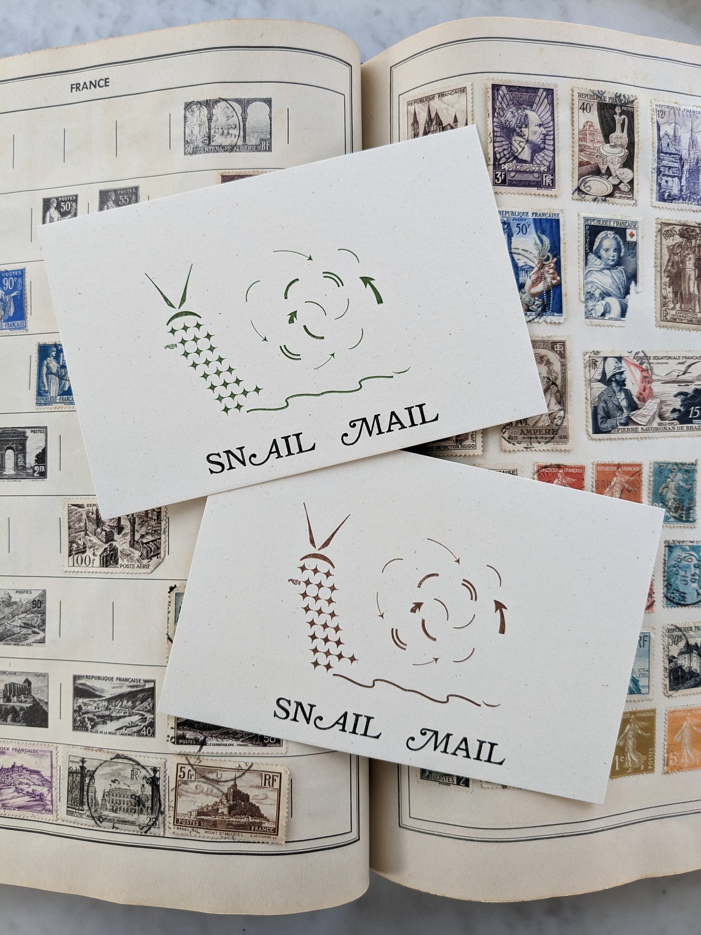 Snail Mail Letterpress Postcard