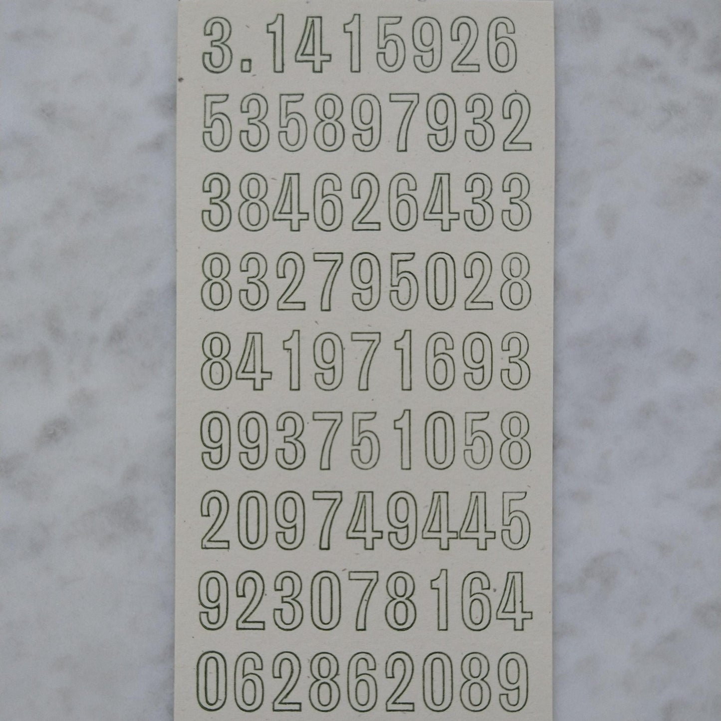Pi Letterpress Bookmark