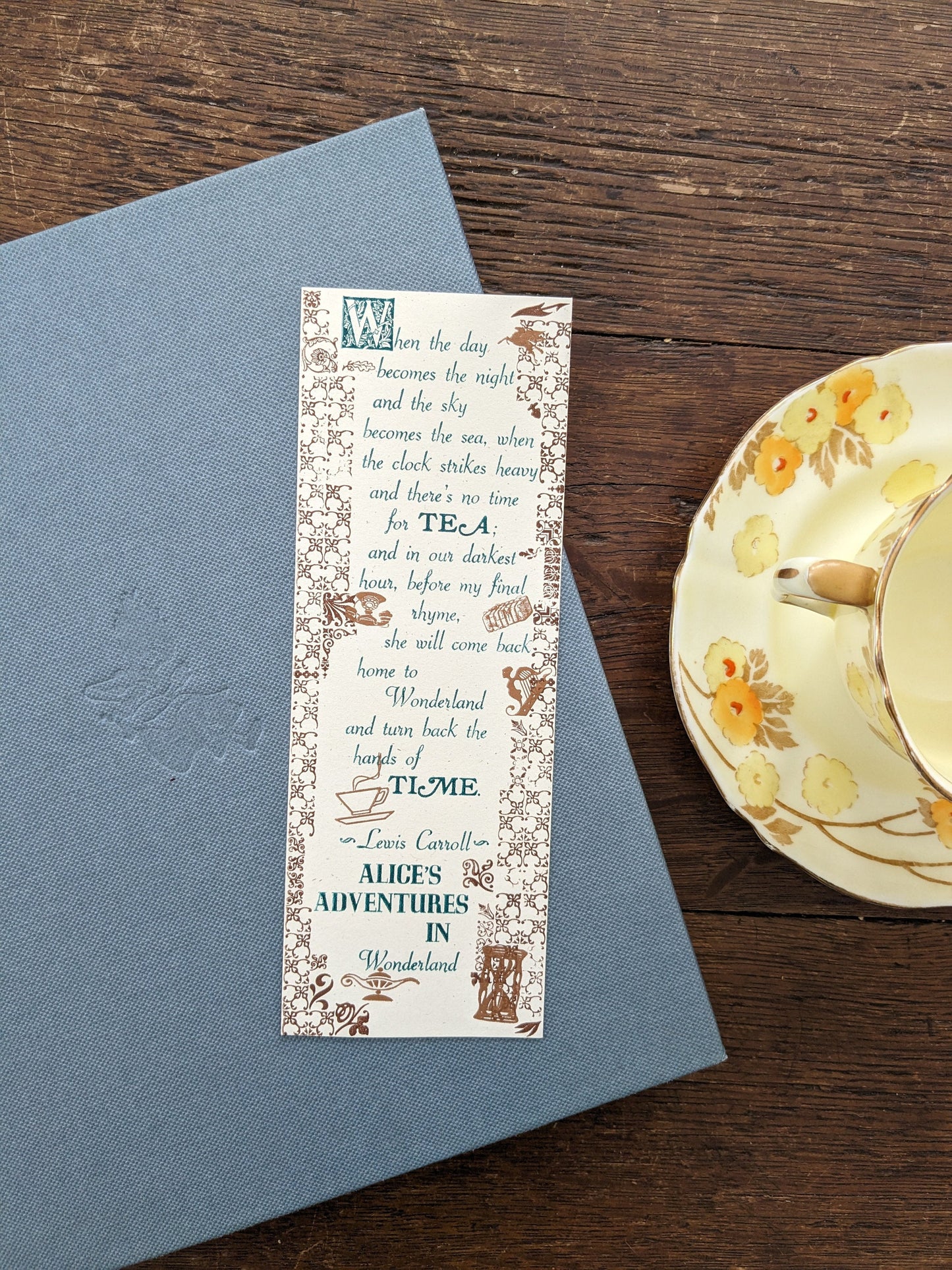 Alice's Adventures in Wonderland Letterpress Bookmark