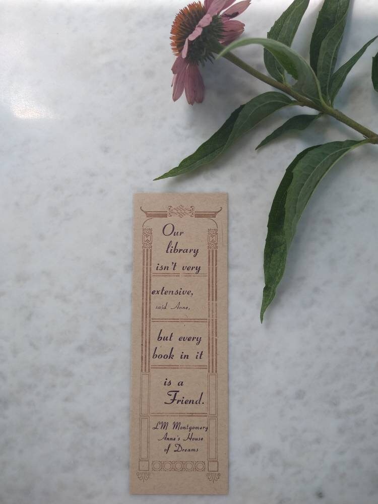 Anne of Green Gables/Anne's House of Dreams/"Our Library Isn't Very Extensive"/Letterpress Bookmark or Print