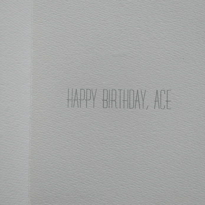 Happy Birthday, Ace! Letterpress Greeting Card/Birthday Card