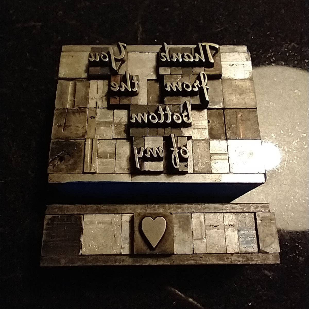 Thank You From the Bottom of My Heart Letterpress Greeting Card