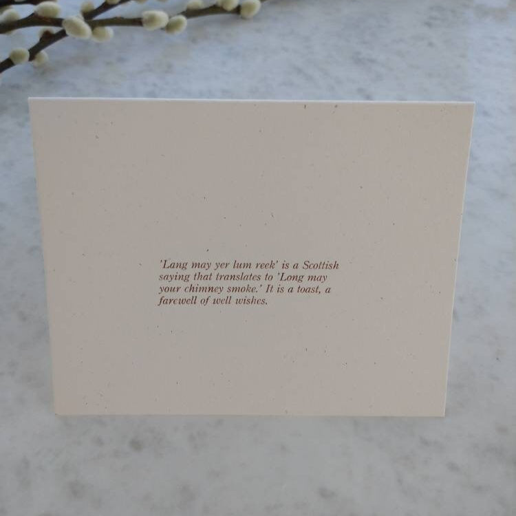 Letterpress Lang May Yer Lum Reek Scottish Good Luck Greeting Card/Graduation Card/Congratulations Card