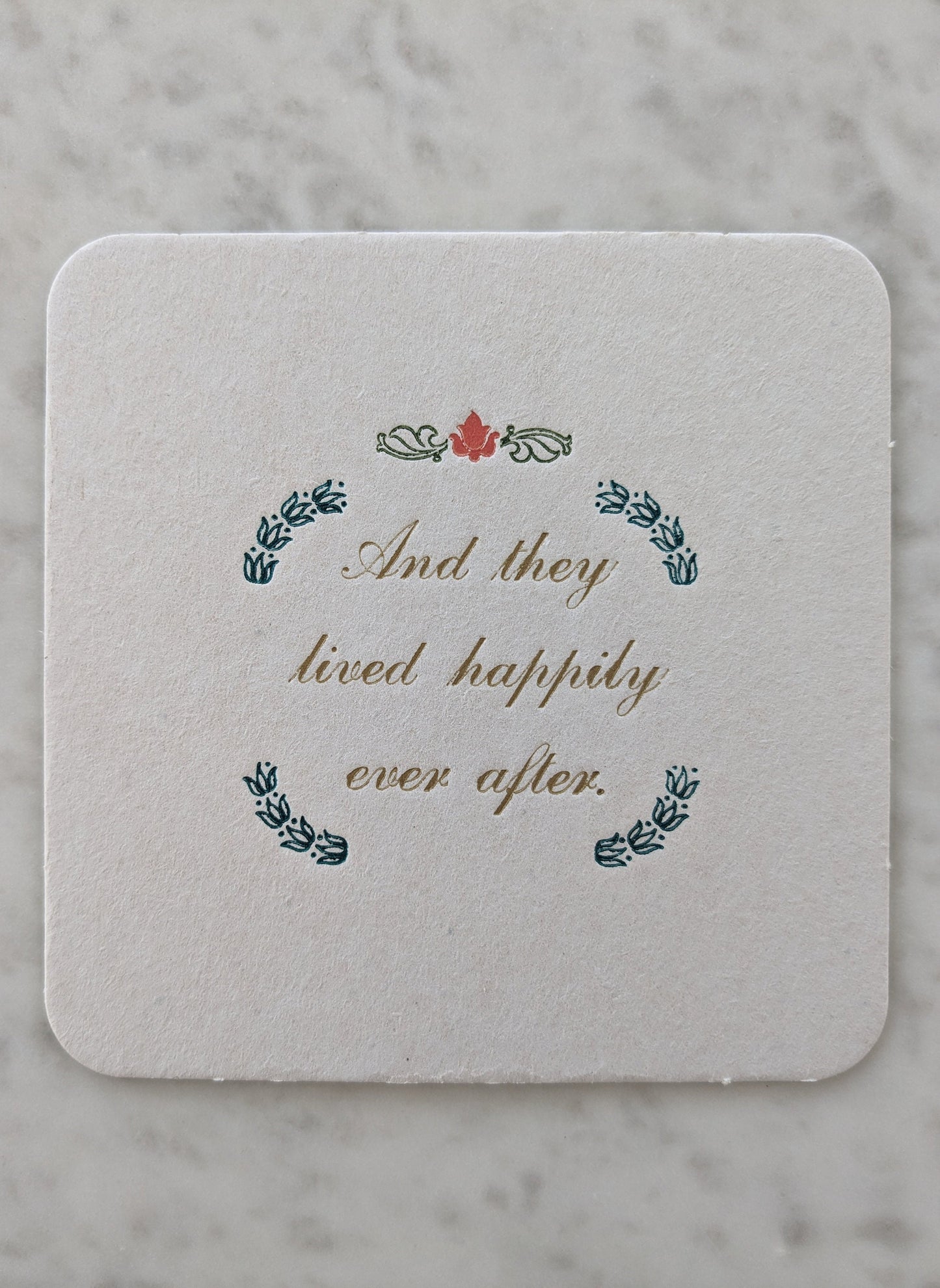 Happily Ever After Letterpress Coasters