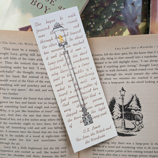 The Lion, the Witch and the Wardrobe Lamp-post  Letterpress Bookmark