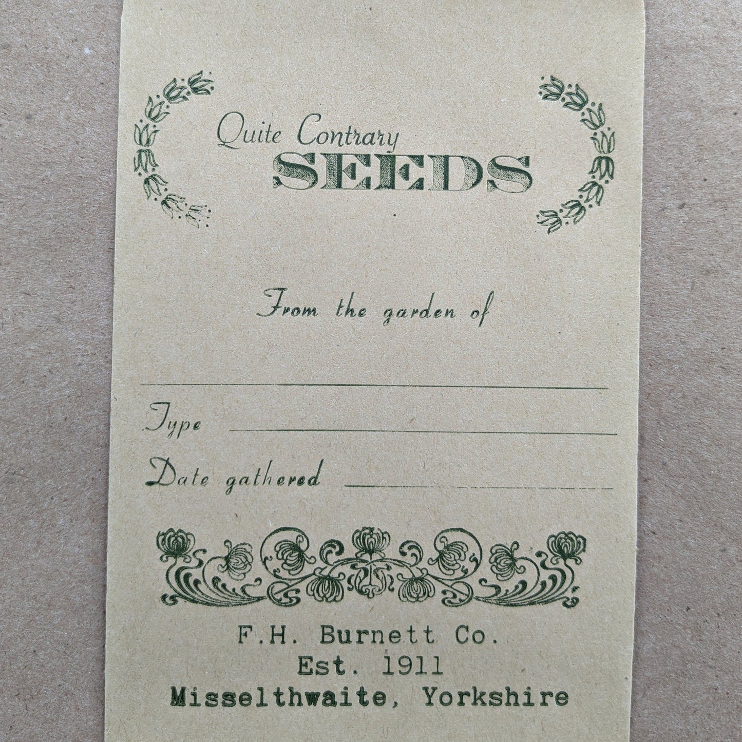 The Secret Garden Inspired Letterpress Seed Packets/Set of 6