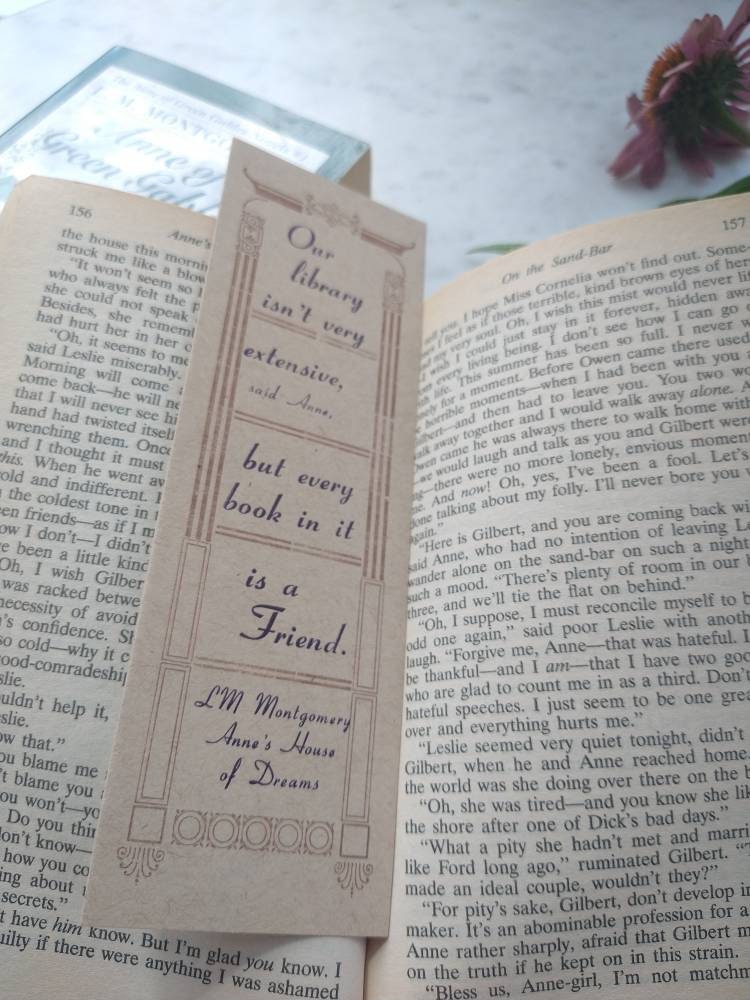 Anne of Green Gables/Anne's House of Dreams/"Our Library Isn't Very Extensive"/Letterpress Bookmark or Print
