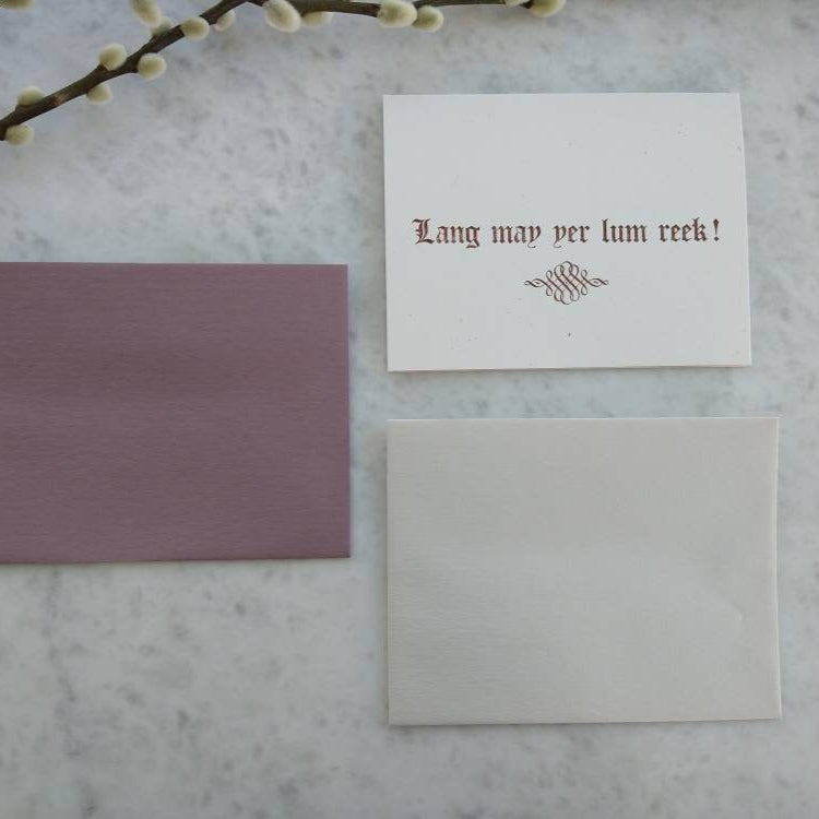 Letterpress Lang May Yer Lum Reek Scottish Good Luck Greeting Card/Graduation Card/Congratulations Card