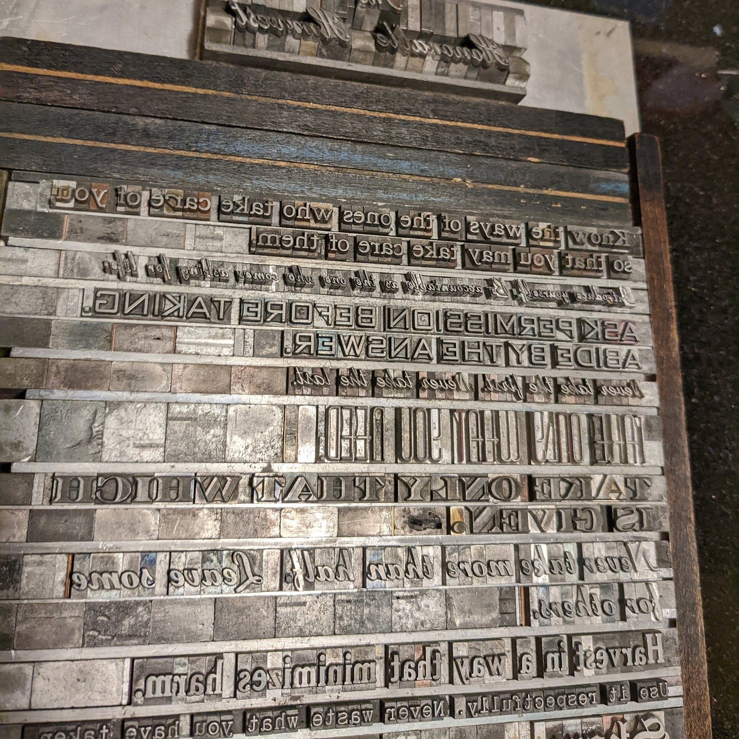 The Honorable Harvest Letterpress Print