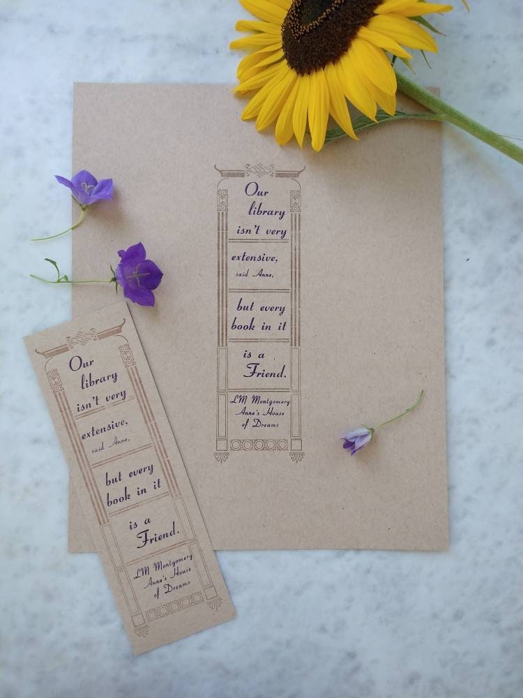 Anne of Green Gables/Anne's House of Dreams/"Our Library Isn't Very Extensive"/Letterpress Bookmark or Print