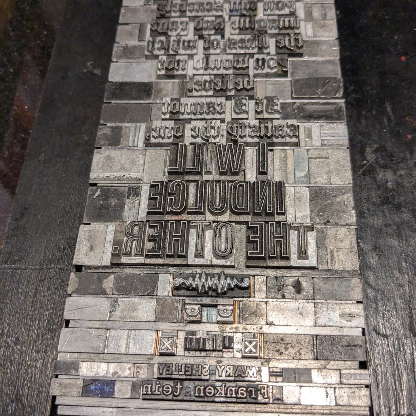 Frankenstein Quote Letterpress Bookmark