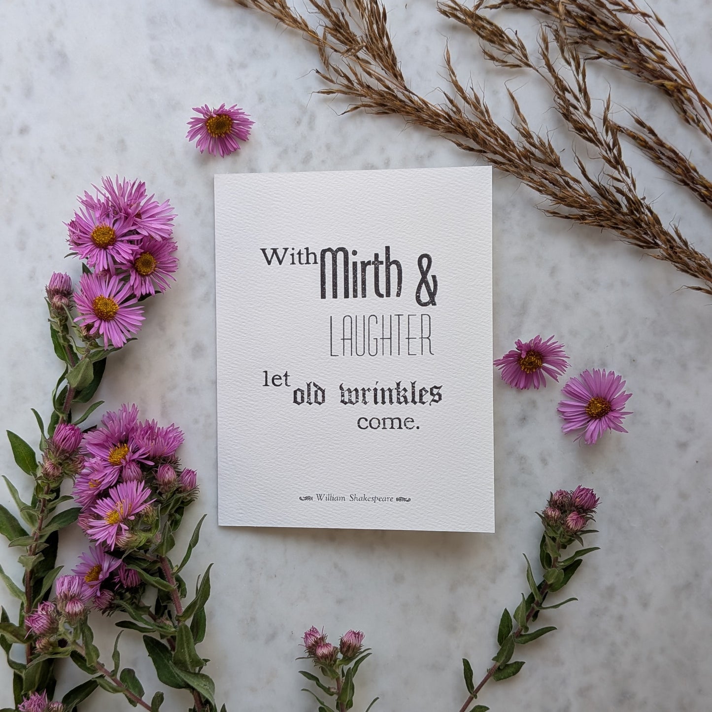 Letterpress Birthday Card: Shakespeare Quote