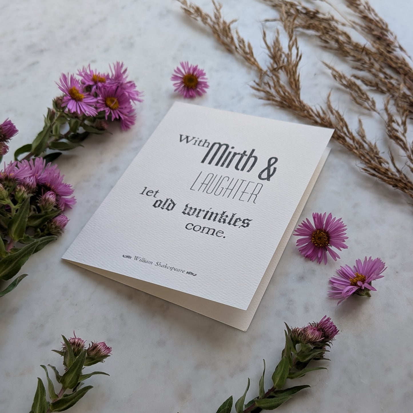 Letterpress Birthday Card: Shakespeare Quote