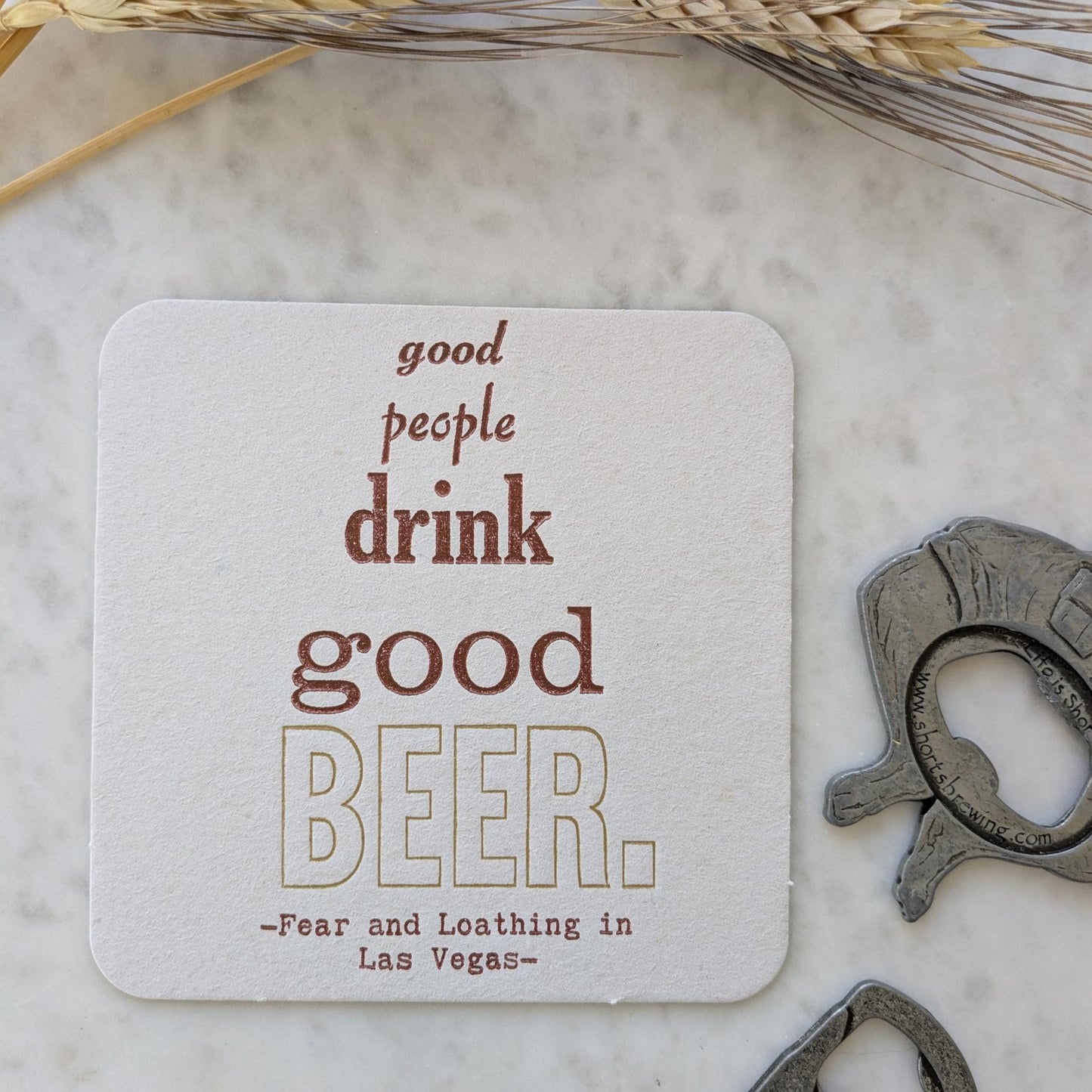 Good People Drink Good Beer Letterpress Coasters (Set of 4)